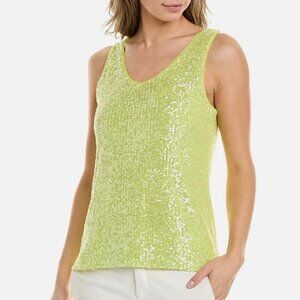 Anne Klein Sequin Tank in Sprout Green XXS